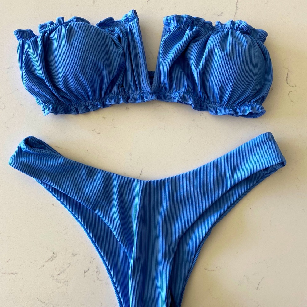 Blue high leg bikini - NEVER WORN